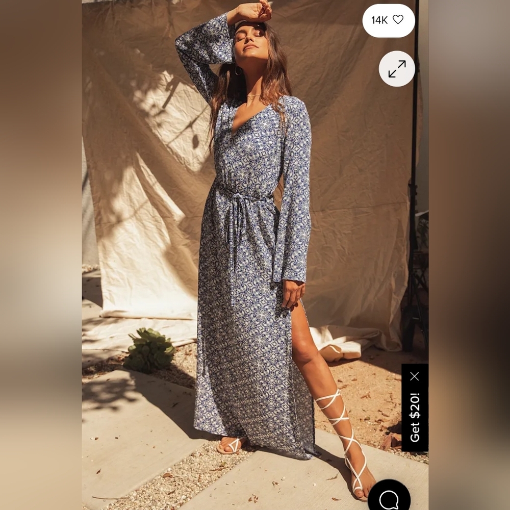 Mandala Daydream Blue Print Maxi Dress